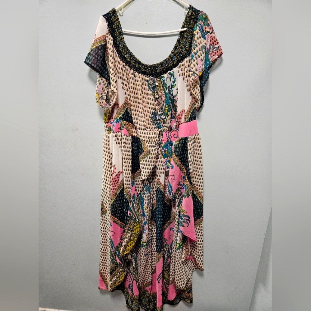 Off the shoulder plus size duster